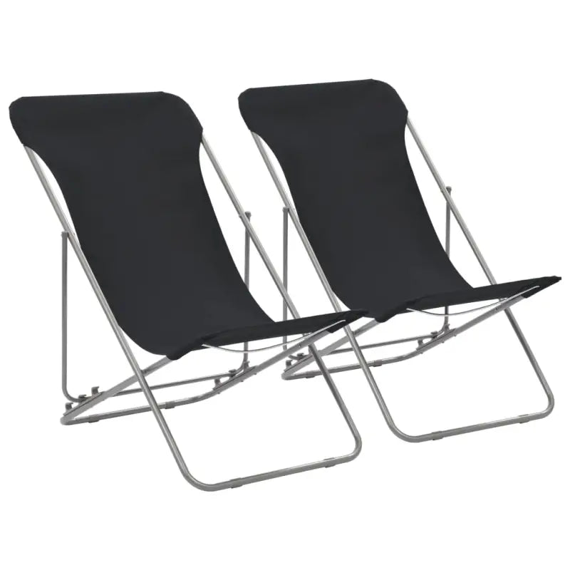 Tuinstoelen met 600D Oxford stof en sterke stalen frames levering bevat - Zwart / 2 - Tuinstoelen