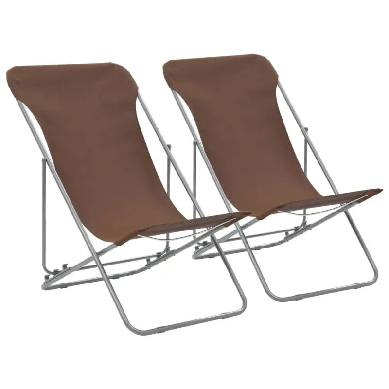 Tuinstoelen met 600D Oxford stof en sterke stalen frames levering bevat - Bruin / 2 - Tuinstoelen