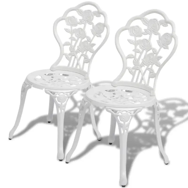 Tuinstoelen met gegoten aluminium en gietijzeren poten levering bevat - Wit / 2 - Tuinstoelen