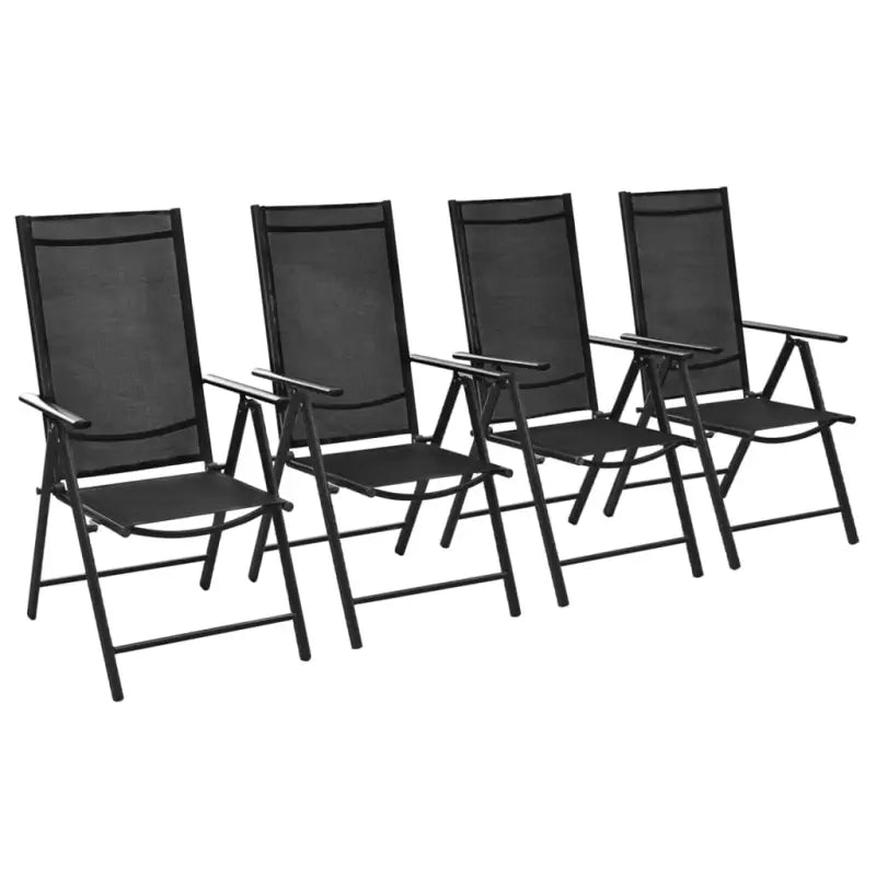 Tuinstoelen met gepoedercoat aluminium frame voor stijl en duurzaamheid - Zwart / 4 - Tuinstoelen