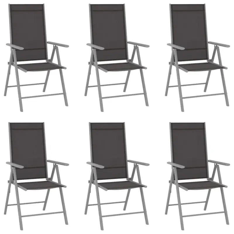 Tuinstoelen met gepoedercoat aluminium frame voor stijl en duurzaamheid - Zwart en zilver / 6 - Tuinstoelen