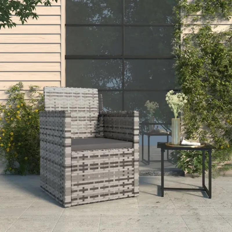 Tuinstoelen met kussens van duurzaam poly rattan voor een mooie tuin plek - Grijs / 1 / Zonder rugkussen - Tuinstoelen