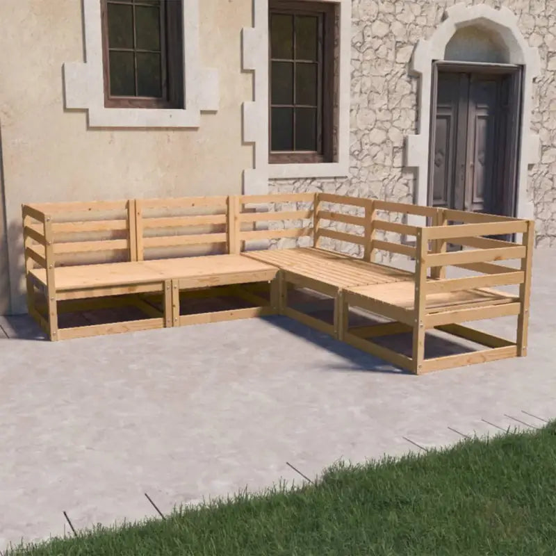 Tuinstoelen met massief grenenhout en comfortabele rug- zijkussens - Naturel / Nee - Tuinsets