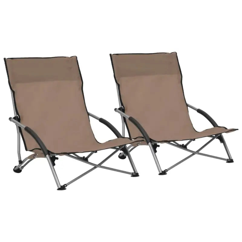 Tuinstoelen Met Oxford Stof Voor Comfort en Weerbestendigheid - Taupe / 2 - Tuinstoelen