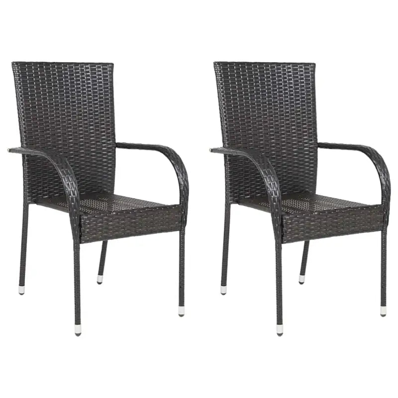Tuinstoelen met poly rattan en gepoedercoat stalen frame voor outdoor gebruik - Tuinstoelen