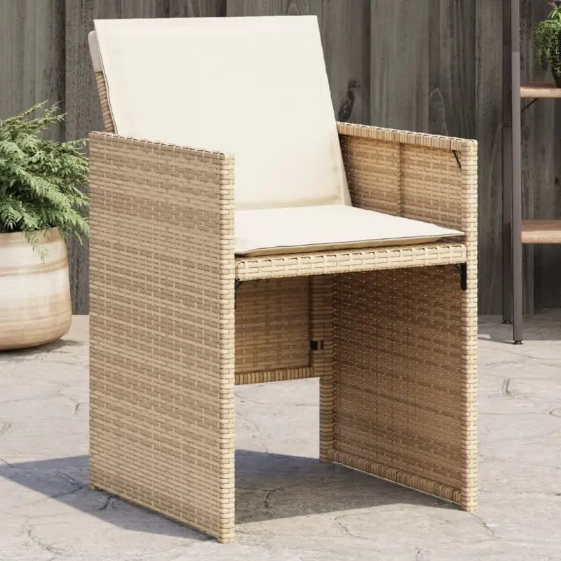 Tuinstoelen met poly rattan voor een comfortabele zitervaring - Beige / 4 - Tuinstoelen