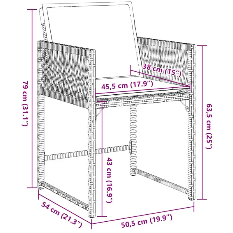Tuinstoelen met poly rattan voor een comfortabele zitervaring met wasbare hoes - Tuinstoelen