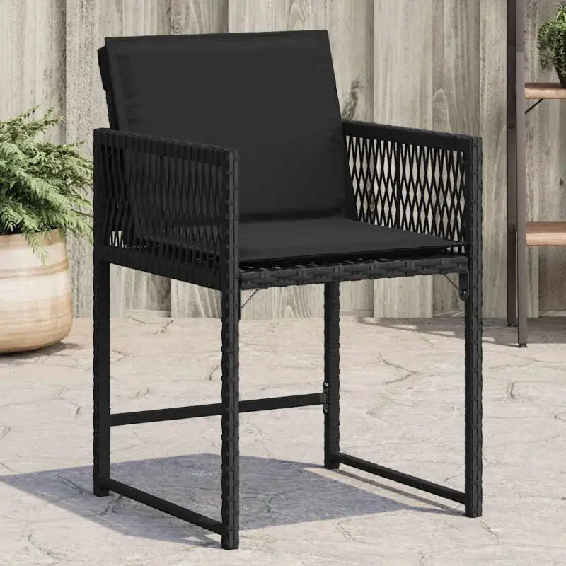 Tuinstoelen met poly rattan voor een comfortabele zitervaring met wasbare hoes - Zwart / 4 - Tuinstoelen
