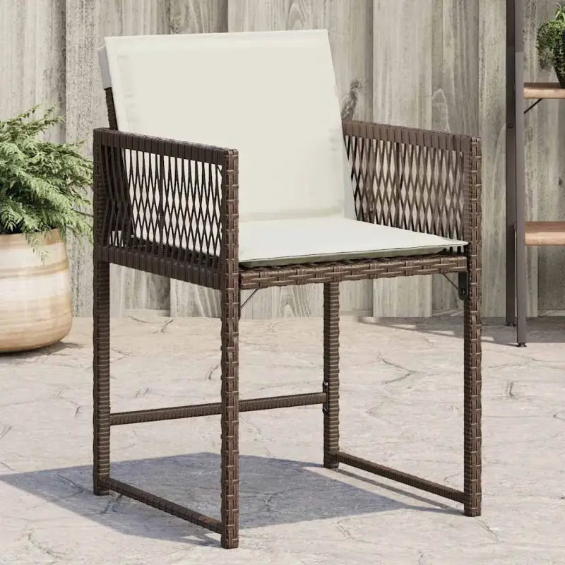 Tuinstoelen met poly rattan voor een comfortabele zitervaring met wasbare hoes - Bruin / 4 - Tuinstoelen