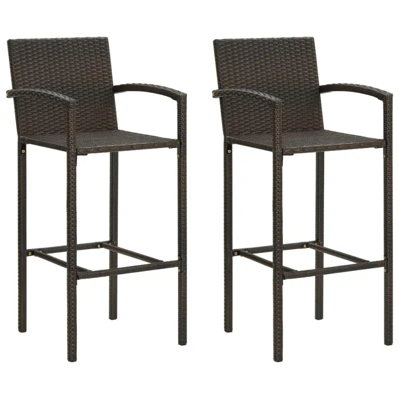 Tuinstoelen set met stalen frame voor binnen en buitengebruik - Bruin / 2 - Tuinstoelen
