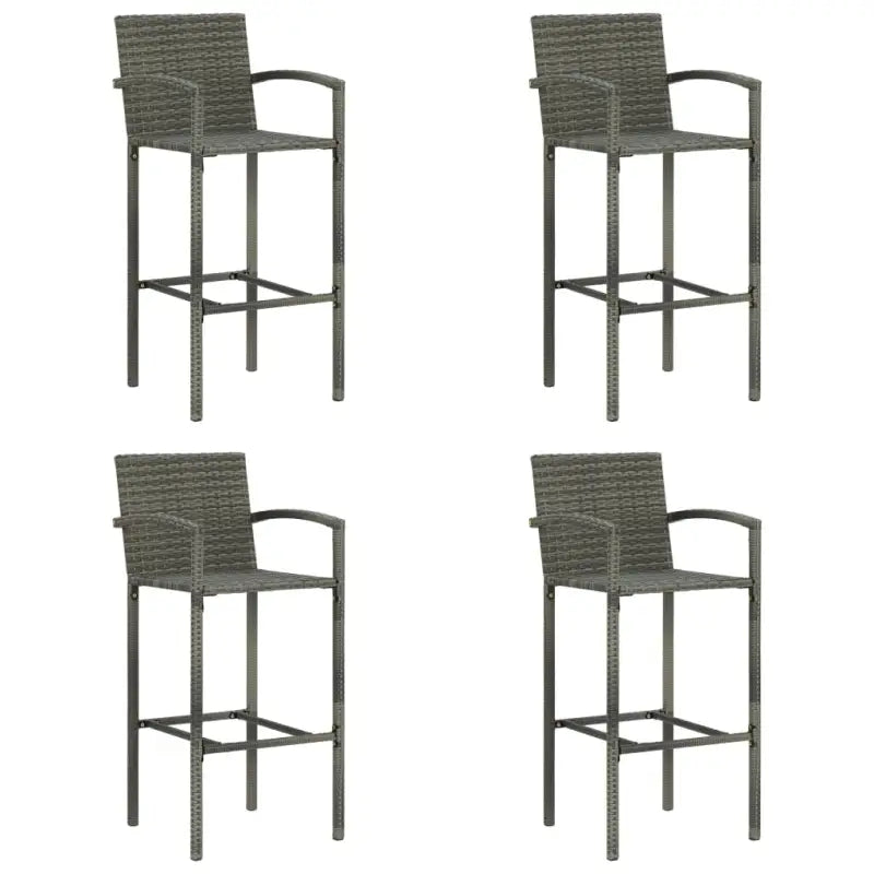 Tuinstoelen set met stalen frame voor binnen en buitengebruik - Grijs / 4 - Tuinstoelen