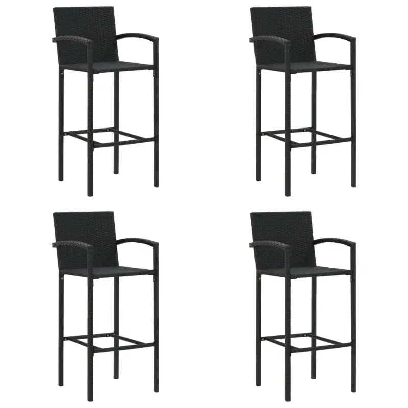 Tuinstoelen set met stalen frame voor binnen en buitengebruik - Zwart / 4 - Tuinstoelen
