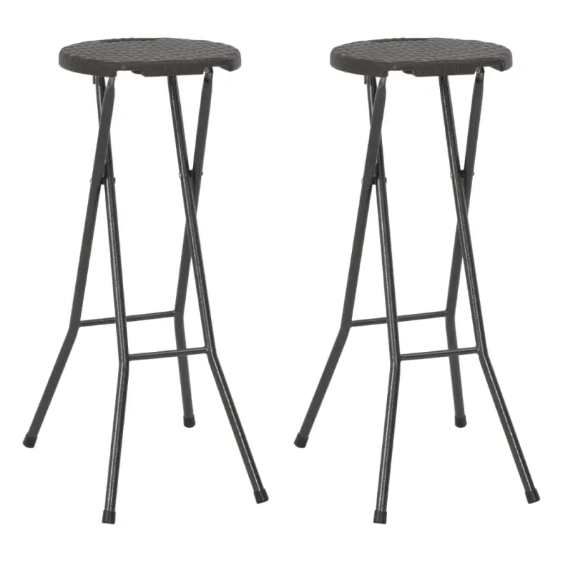 Tuinstoelen set van 2 inklapbare barkrukken met rattan look levering bevat - Bruin / 2 - Tuinstoelen
