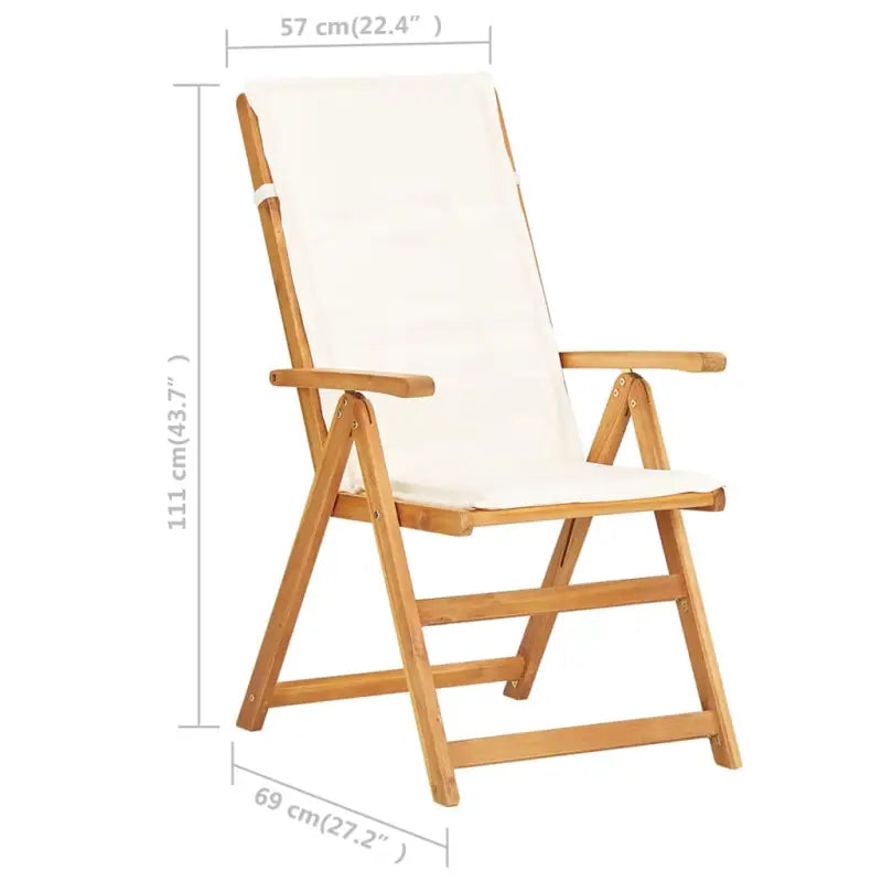 Tuinstoelen set van massief acaciahout met stoffen kussen en levering bevat - Tuinstoelen