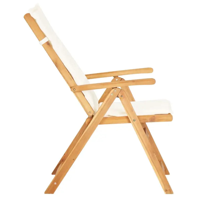 Tuinstoelen set van massief acaciahout met stoffen kussen en levering bevat - Tuinstoelen