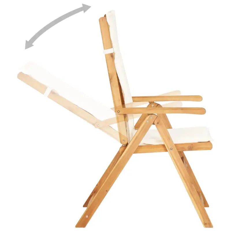 Tuinstoelen set van massief acaciahout met stoffen kussen en levering bevat - Tuinstoelen