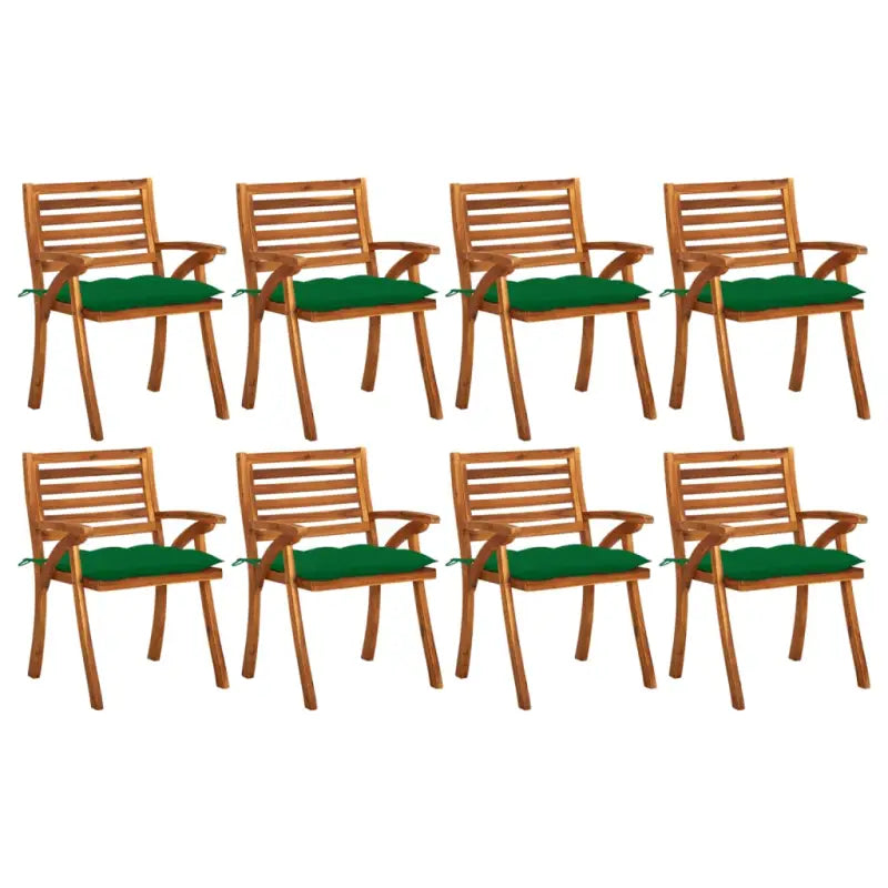 Tuinstoelen set van massief acaciahout met touwtjes voor tuin of terras - Groen / 8 - Tuinstoelen