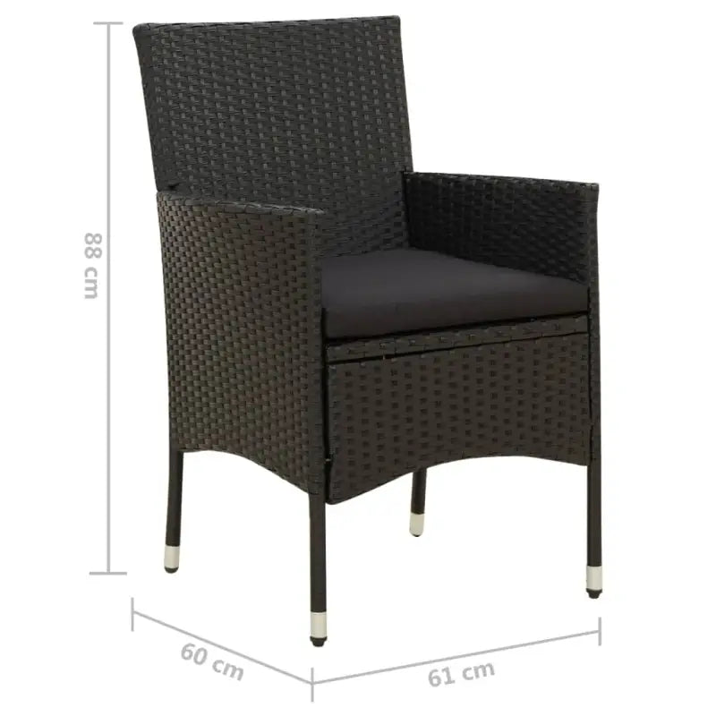 Tuinstoelen set van poly rattan met stevig gepoedercoat stalen frame - Tuinstoelen