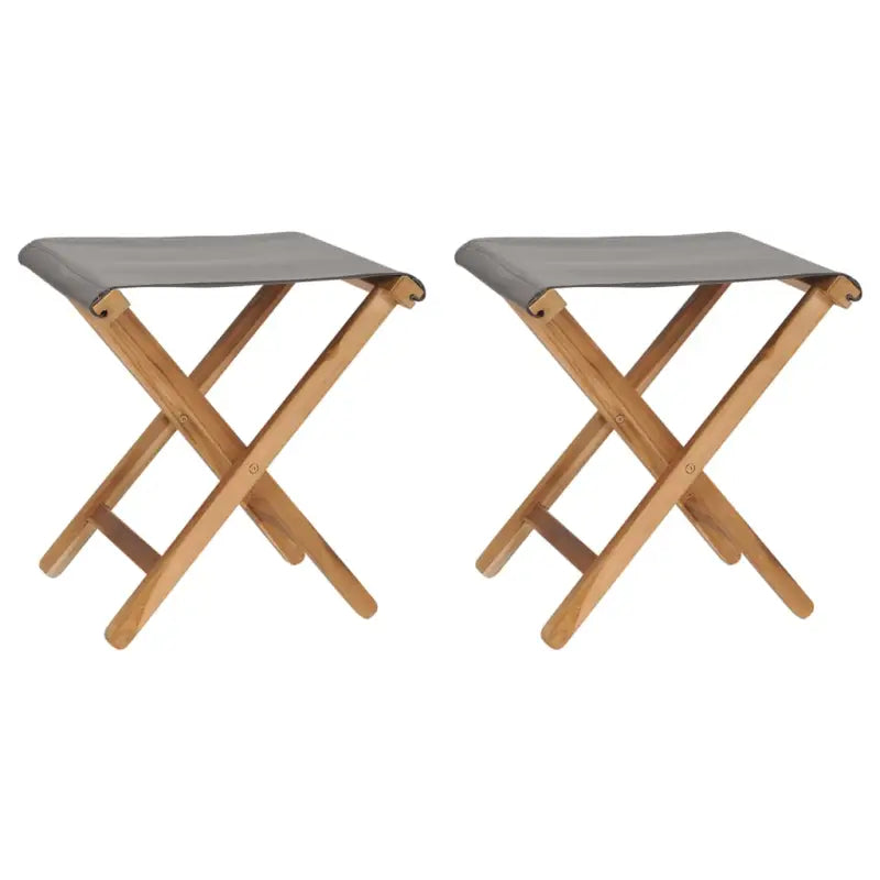 Tuinstoelen van hard teakhout met fijn geschuurd oppervlak - Donkergrijs / 2 - Tuinstoelen