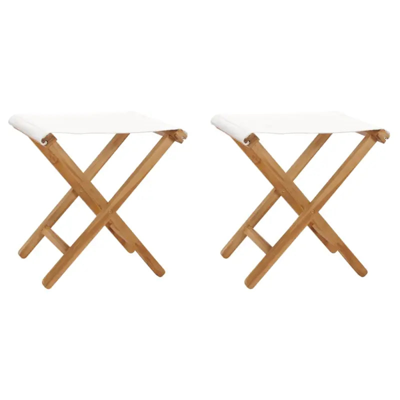 Tuinstoelen van hard teakhout met fijn geschuurd oppervlak - Crèmewit / 2 - Tuinstoelen