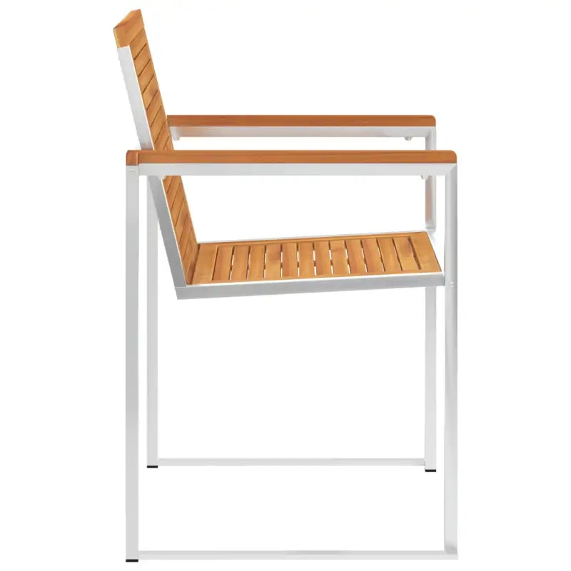 Tuinstoelen van massief acaciahout en roestvrij staal voor buiten gebruik - Tuinstoelen
