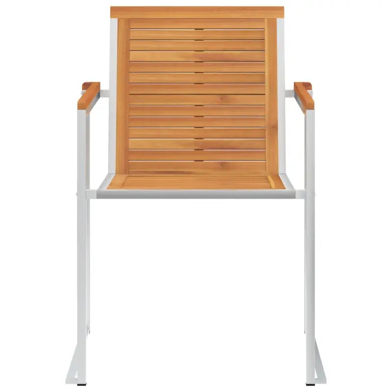 Tuinstoelen van massief acaciahout en roestvrij staal voor buiten gebruik - Tuinstoelen