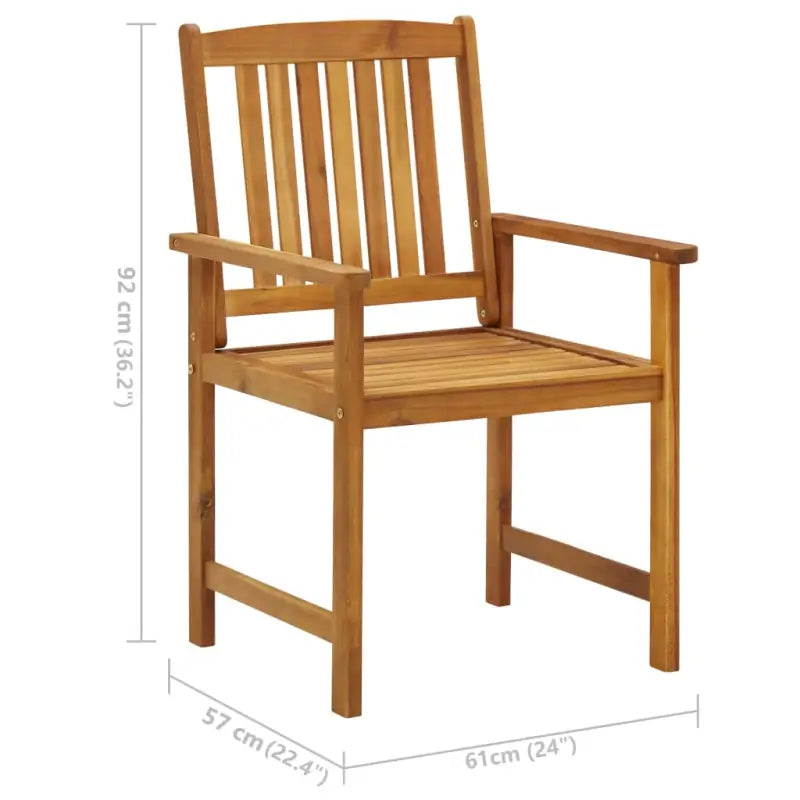 Tuinstoelen van massief acaciahout met rustieke charme - Tuinstoelen