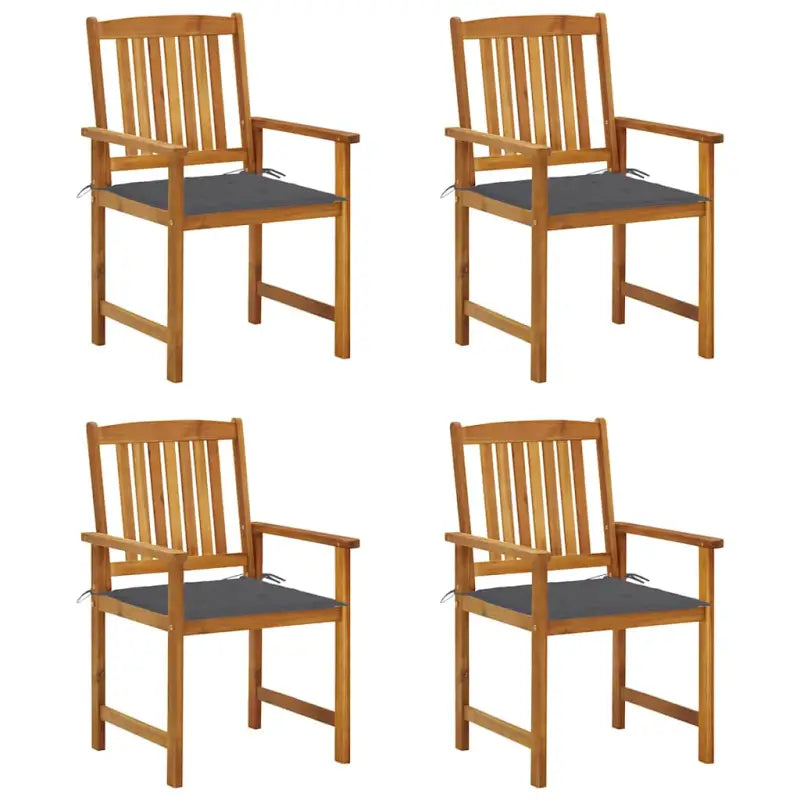 Tuinstoelen van massief acaciahout met rustieke charme - Antraciet / 4 - Tuinstoelen