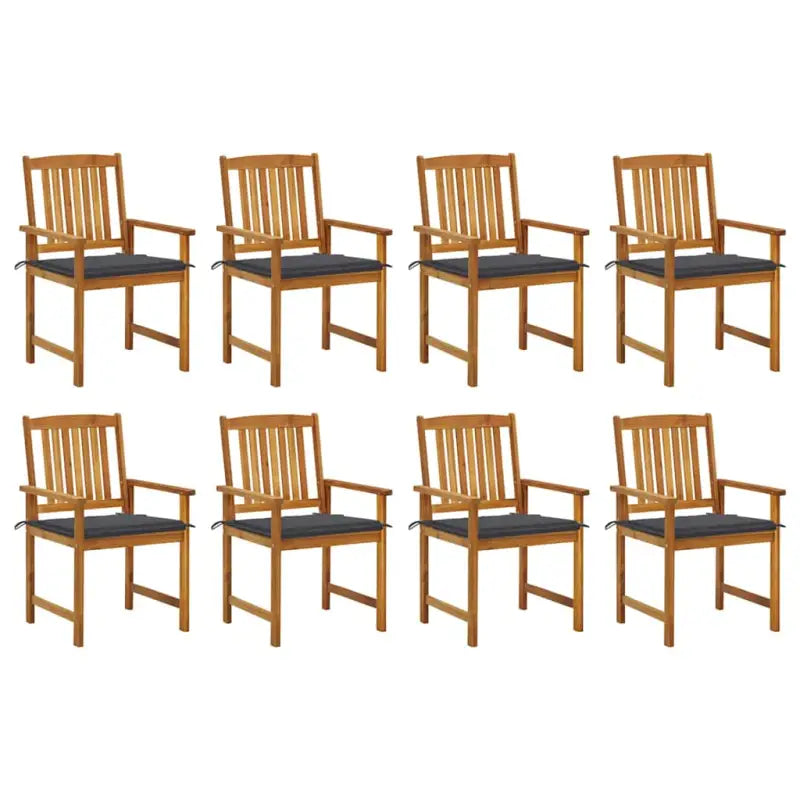 Tuinstoelen van massief acaciahout met rustieke charme - Antraciet / 8 - Tuinstoelen