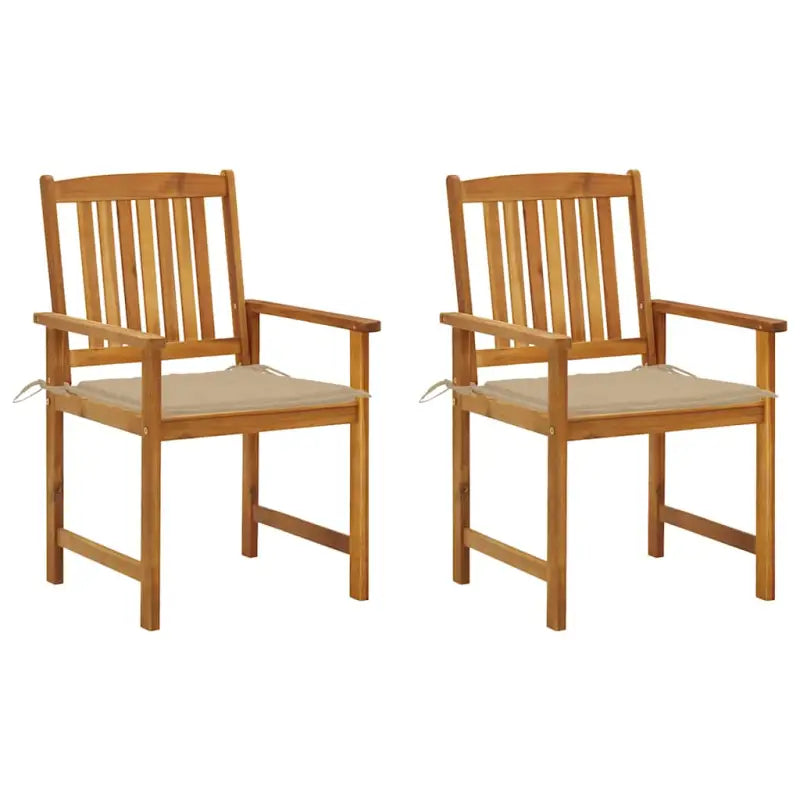 Tuinstoelen van massief acaciahout met rustieke charme - Beige / 2 - Tuinstoelen
