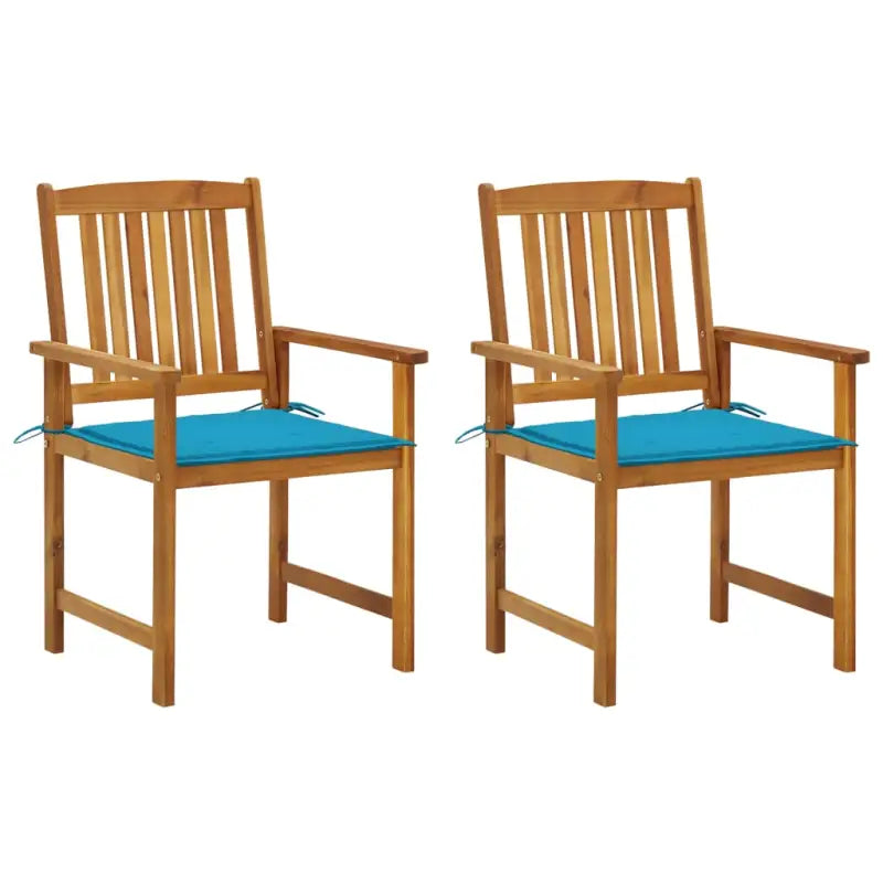 Tuinstoelen van massief acaciahout met rustieke charme - Blauw / 2 - Tuinstoelen
