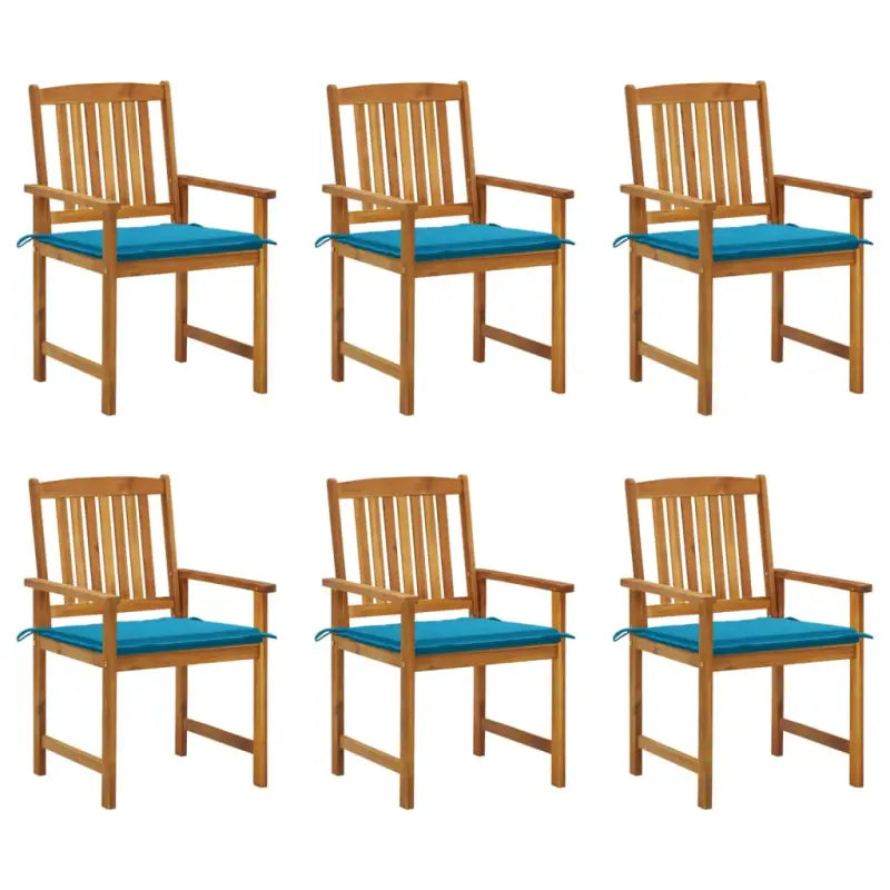 Tuinstoelen van massief acaciahout met rustieke charme - Blauw / 6 - Tuinstoelen