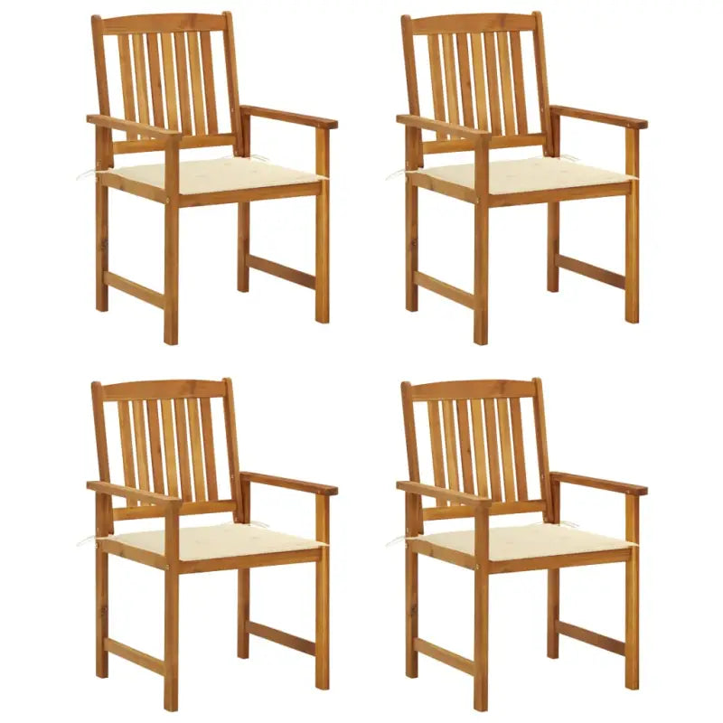 Tuinstoelen van massief acaciahout met rustieke charme - Crème / 4 - Tuinstoelen