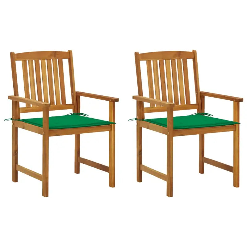 Tuinstoelen van massief acaciahout met rustieke charme - Groen / 2 - Tuinstoelen
