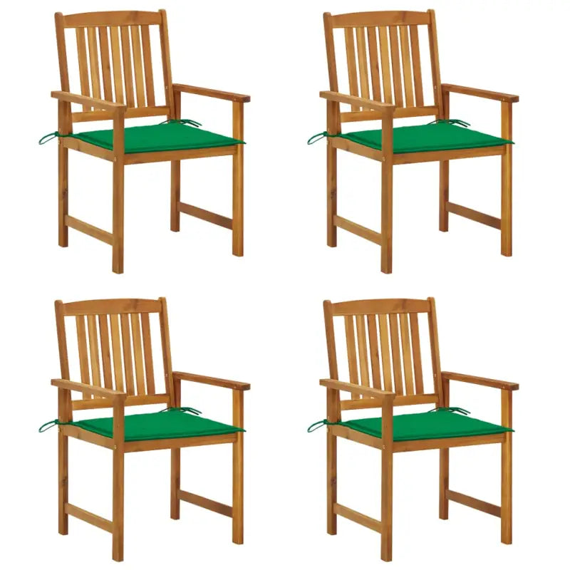 Tuinstoelen van massief acaciahout met rustieke charme - Groen / 4 - Tuinstoelen