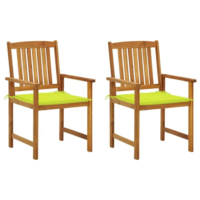 Tuinstoelen van massief acaciahout met rustieke charme - Heldergroen / 2 - Tuinstoelen
