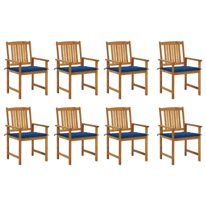 Tuinstoelen van massief acaciahout met rustieke charme - koningsblauw / 8 - Tuinstoelen