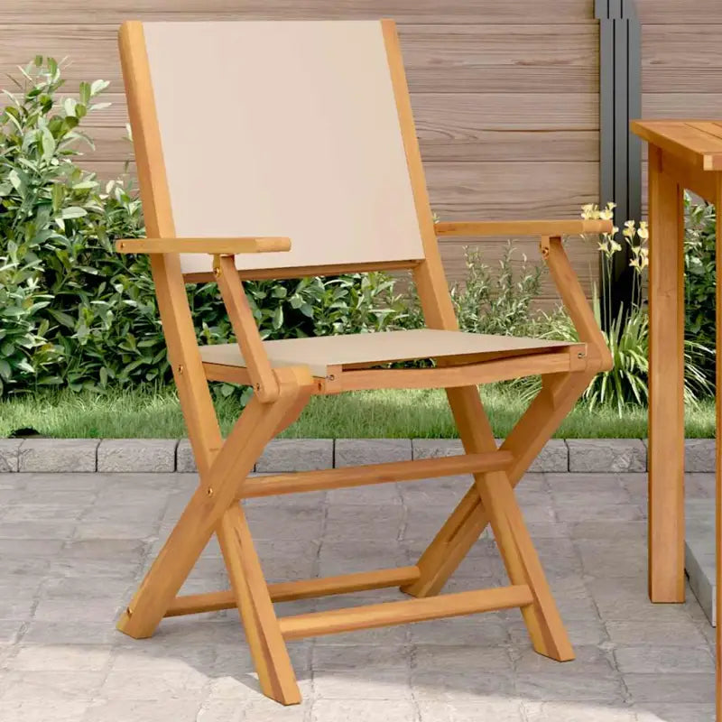 Tuinstoelen van massief acaciahout voor comfort en duurzaamheid - Beige / 2 - Tuinstoelen