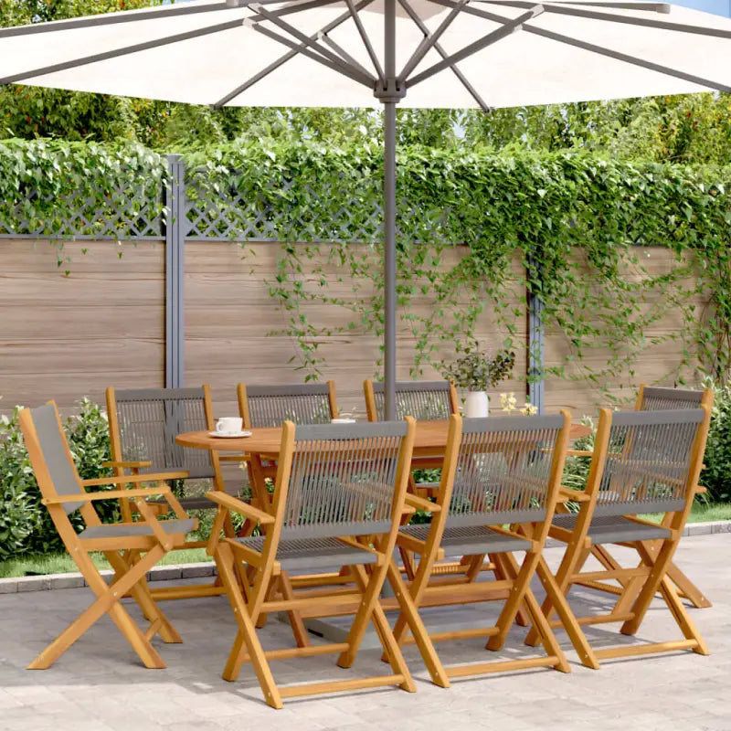 Tuinstoelen van massief acaciahout voor comfort en duurzaamheid - Grijs / 8 - Tuinstoelen