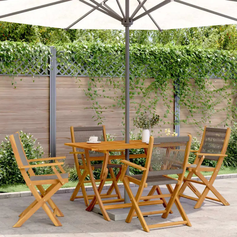 Tuinstoelen van massief acaciahout voor comfort en duurzaamheid - Grijs / 4 - Tuinstoelen