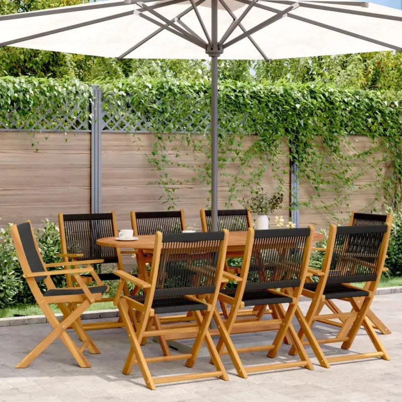 Tuinstoelen van massief acaciahout voor comfort en duurzaamheid - Zwart / 8 - Tuinstoelen