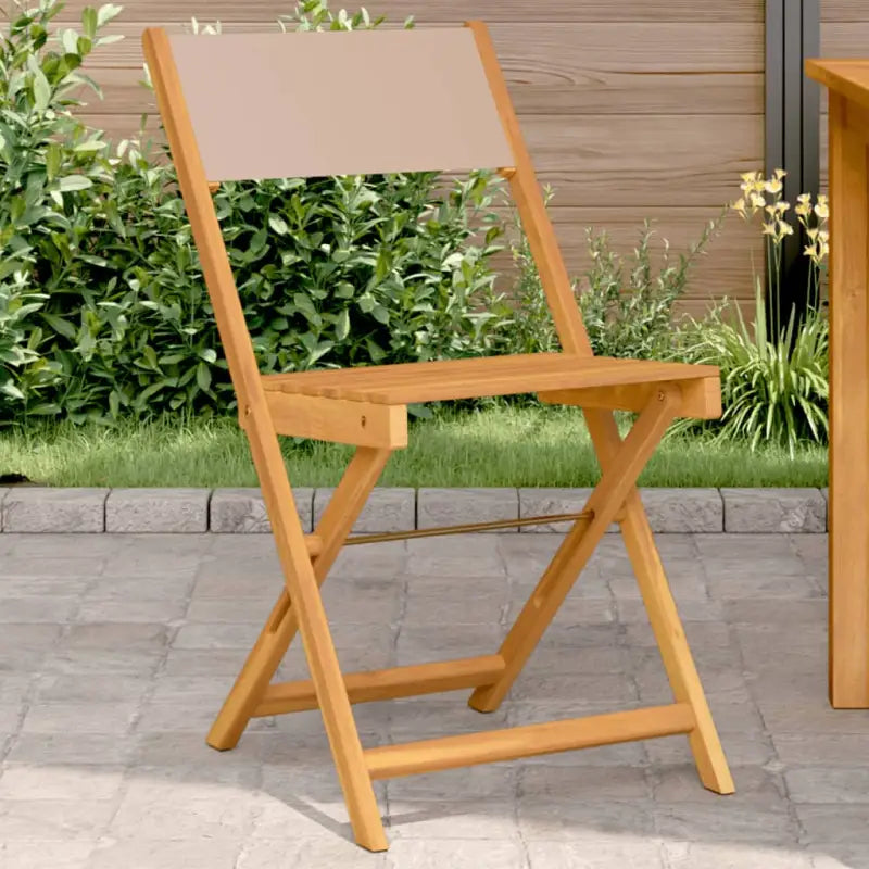 Tuinstoelen van massief acaciahout voor comfortabel buiten zitten - Taupe / 2 - Tuinstoelen