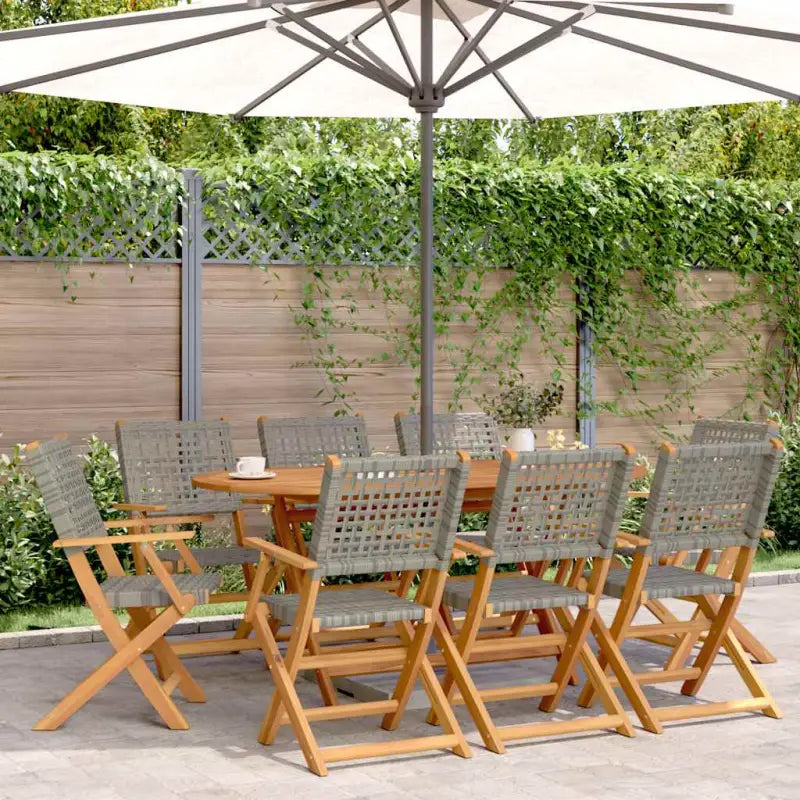 Tuinstoelen van massief acaciahout voor duurzaam comfort - Grijs / 8 - Tuinstoelen