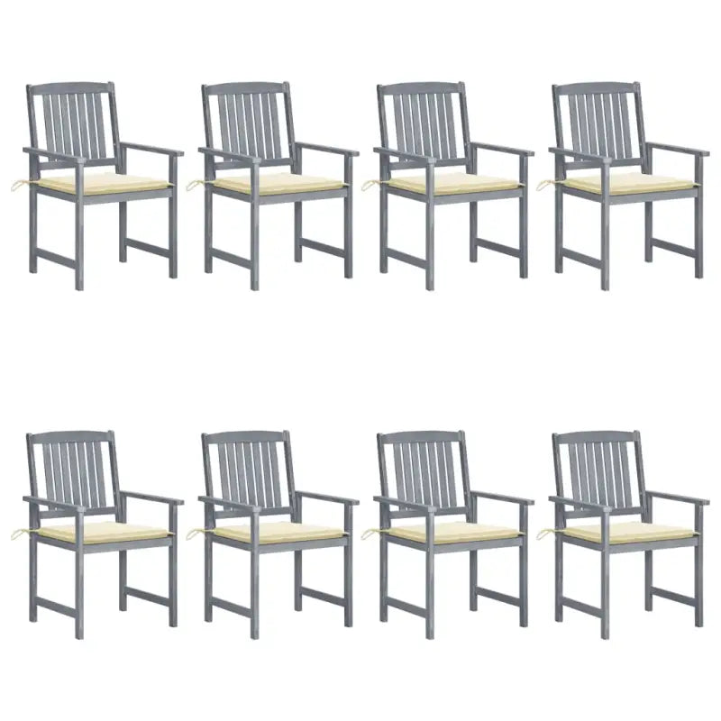 Tuinstoelen van massief acaciahout voor een rustieke buitenruimte - Crème / 8 - Tuinstoelen