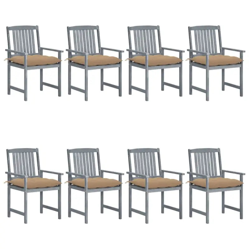 Tuinstoelen van massief acaciahout voor een rustieke buitenruimte - Beige / 8 - Tuinstoelen