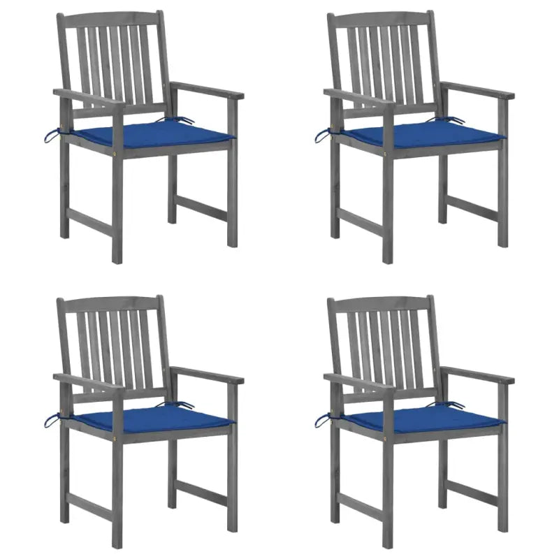 Tuinstoelen van massief acaciahout voor een rustieke buitenruimte - koningsblauw / 4 - Tuinstoelen