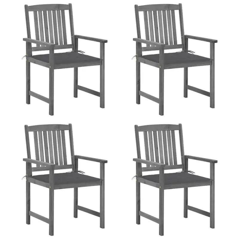 Tuinstoelen van massief acaciahout voor een rustieke buitenruimte - Antraciet / 4 - Tuinstoelen
