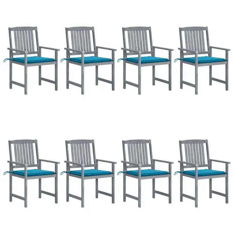 Tuinstoelen van massief acaciahout voor een rustieke buitenruimte - Blauw / 8 - Tuinstoelen