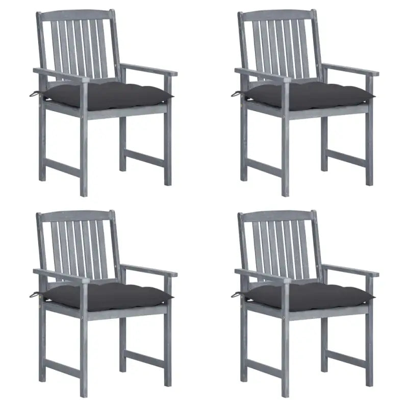 Tuinstoelen van massief acaciahout voor een rustieke buitenruimte - Antraciet / 4 - Tuinstoelen