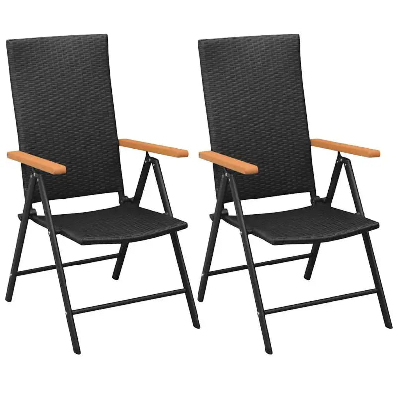 Tuinstoelen van PE-rattan met gepoedercoat aluminium frame - Zwart en bruin / 2 - Tuinstoelen